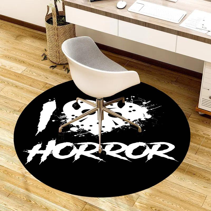1pc Horror Love Mask Splatter Art Round carpet, Made of Polyester,Perfect for Decorating Office Chairs, Living Rooms,fplt278