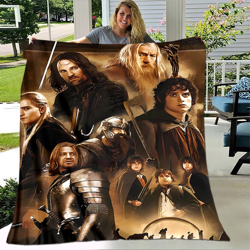 1pc Blanket The Lord of the Rings2 Print Design, Lightweight Blanket for Sofa, Bed- Soft &Warm, Gift for All Seasons like Christmas, Halloween
