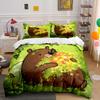 Bear Hugging Flowers With Butterflies Bedding Set For Kids Luxury Gift 3Pcs Digital Print Comforter Set Soft Comfortable