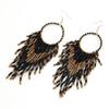 Bohemian Tassel Pendant Earrings with Beads