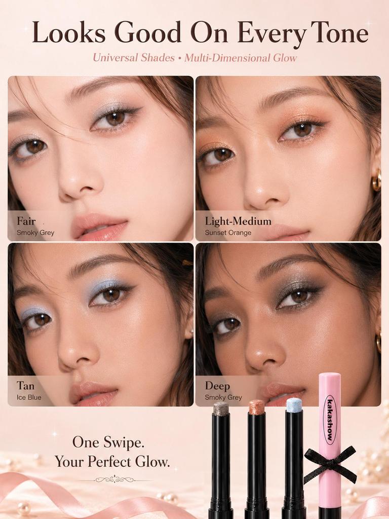 Lazy eyeshadow stick, broken diamonds, fine flashing color, natural vitality, atmosphere, eye makeup, eyeshadow, smoky makeup