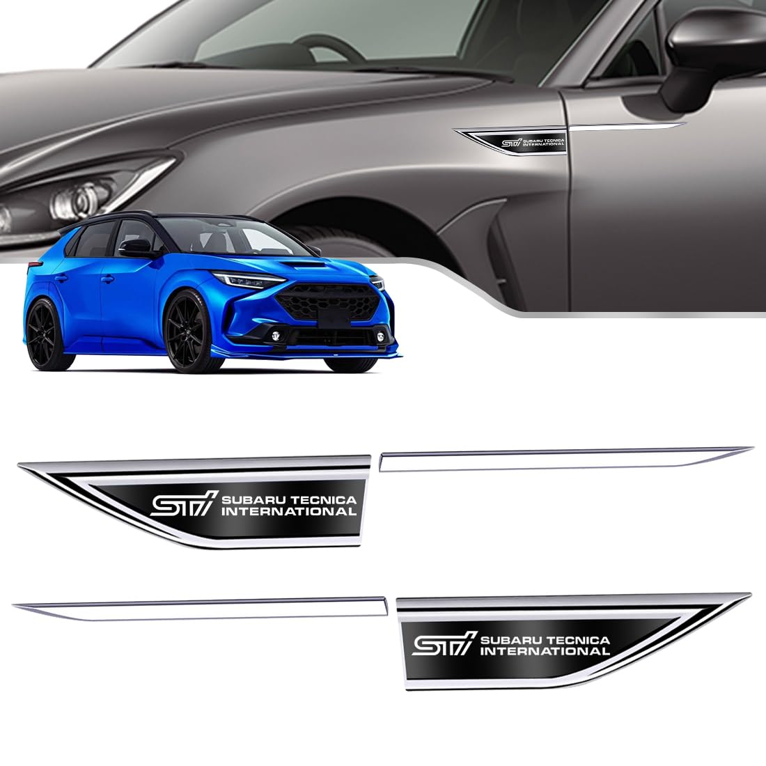 

LUTU New Subaru STI All Series Side Body Stickers, Modified Fend, Metal Plating, Streamlined красный