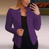 Blazer Feminino Cardigan de Ponto Aberto Cor Sólida Slim Fit Manga Longa Quente Roupa de Negócios Tamanho Grande Casaco de Primavera Roupas Femininas
