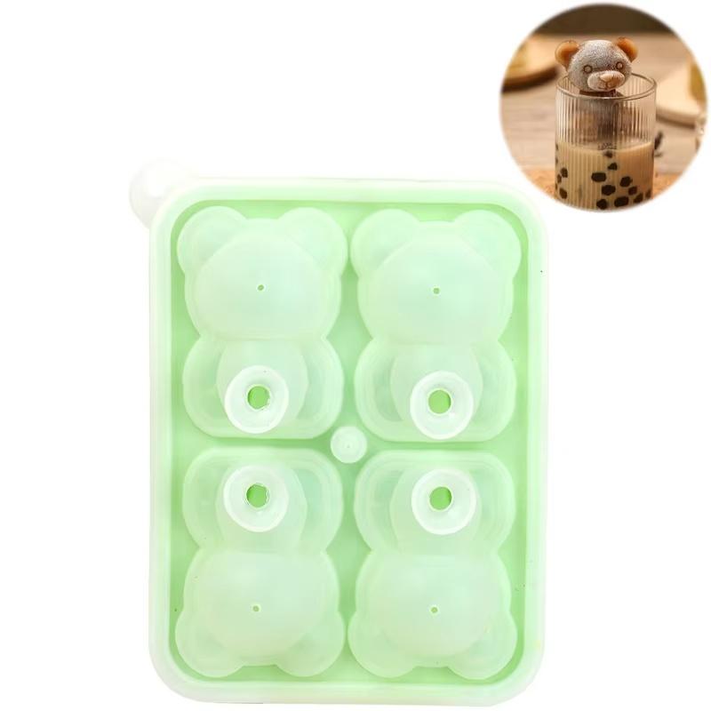 Mignon Ours en Peluche Glaçon Silicone 3D Ours Bac à Glaçons Moule de Fabrication Halloween Étanche et Facile à Retirer Pour Café Congélation