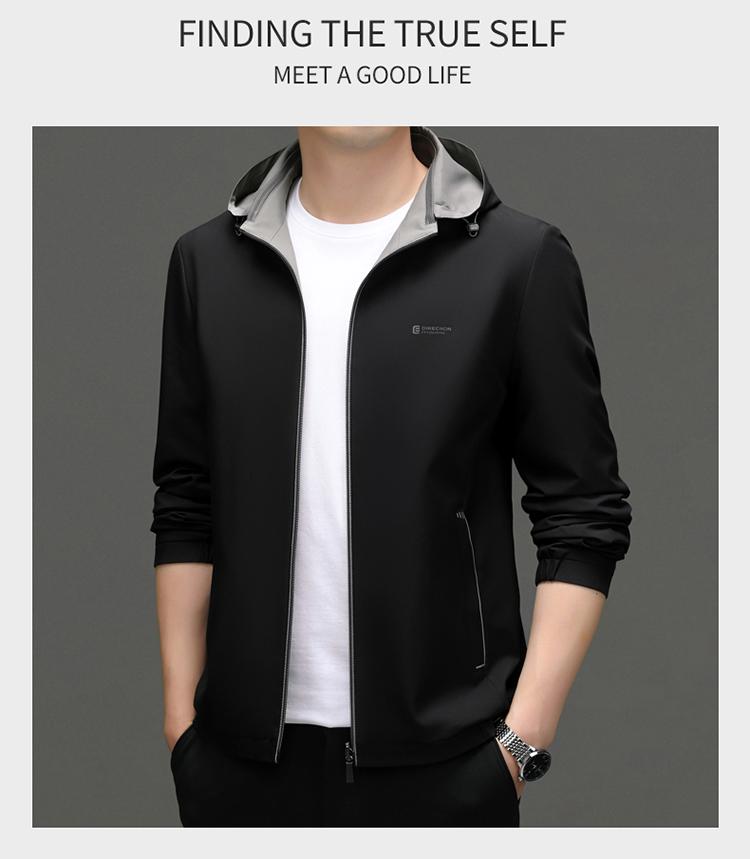 Pierre Cardin 2025 Pánská oboustranná ležérní bunda s kapucí - Podzimní móda pro muže středního věku