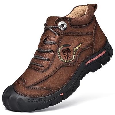 Stivali da Uomo Nuovi di Alta Qualità per Esterno Stivali da Neve Uomo Vera Pelle Scarpe Casual Uomo Viaggio Arrampicata Escursionismo Stivali Invernali Caldi