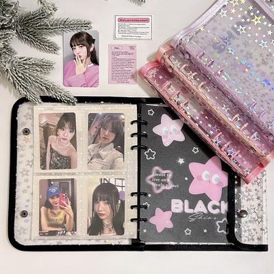 Classeur A5 Kawaii Album Photo à Feuilles Mobiles Stockage Photos d'Idoles Porte-Photos Papeterie Bureau École Porte-Photocarte Imperméable