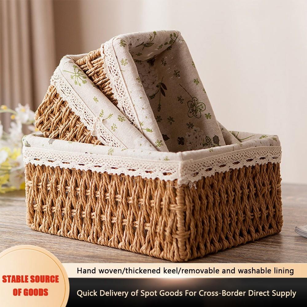 Imitation Rattan Rattan Storage Baskets Vegetable Fruit Multi-Purpose Hand-woven Baskets Home Decoration Storage