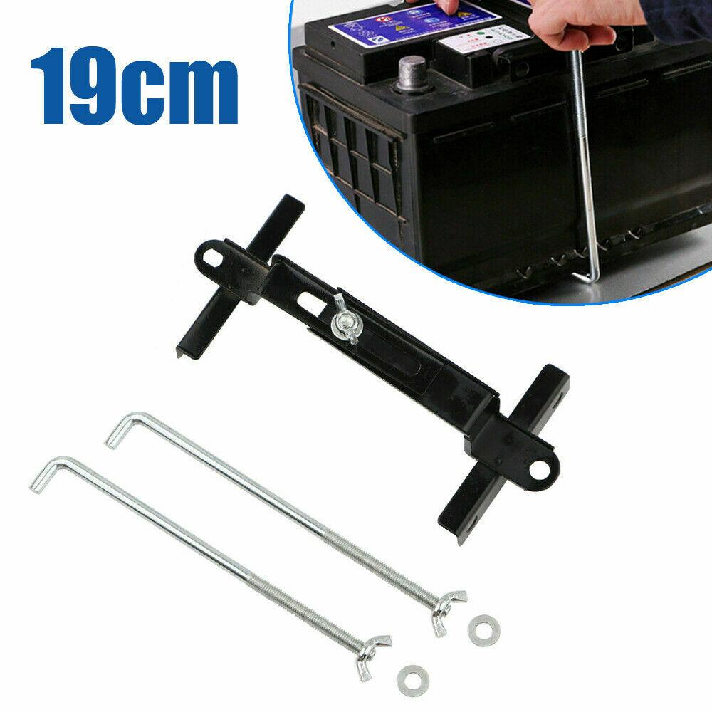 1set 19cm Adjustable Car Battery Holder Universal Metal Car Battery Tray Adjustable Hold Down Clamp Bracket Kit Car Accessories
