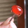 Classic Design Inlaid with Natural Chalcedony Red Large Oval Rings for Women Charm Minimalist New in Engagement Jewelry