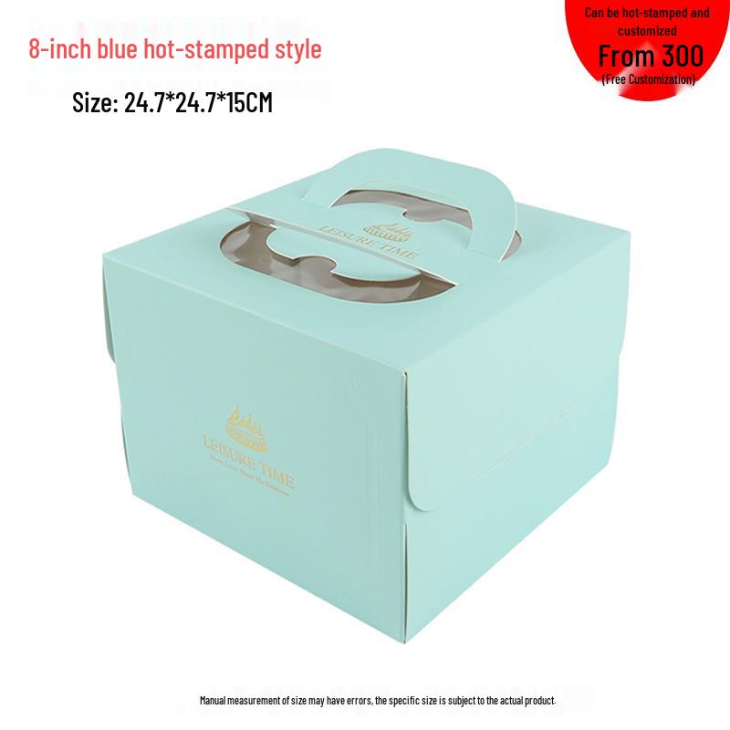 Tall Kraft Paper Cheesecake Box with Window - Available in 4/6/8/10 inch for Mille-feuille and Baking Takeaway.