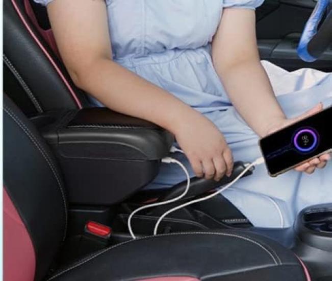 RUIYA Toyota Yaris Console Easy Console Storage Armrest with USB Charging Fatigue Design Armrest, Box, Installation, Storage, Armrest, Port,