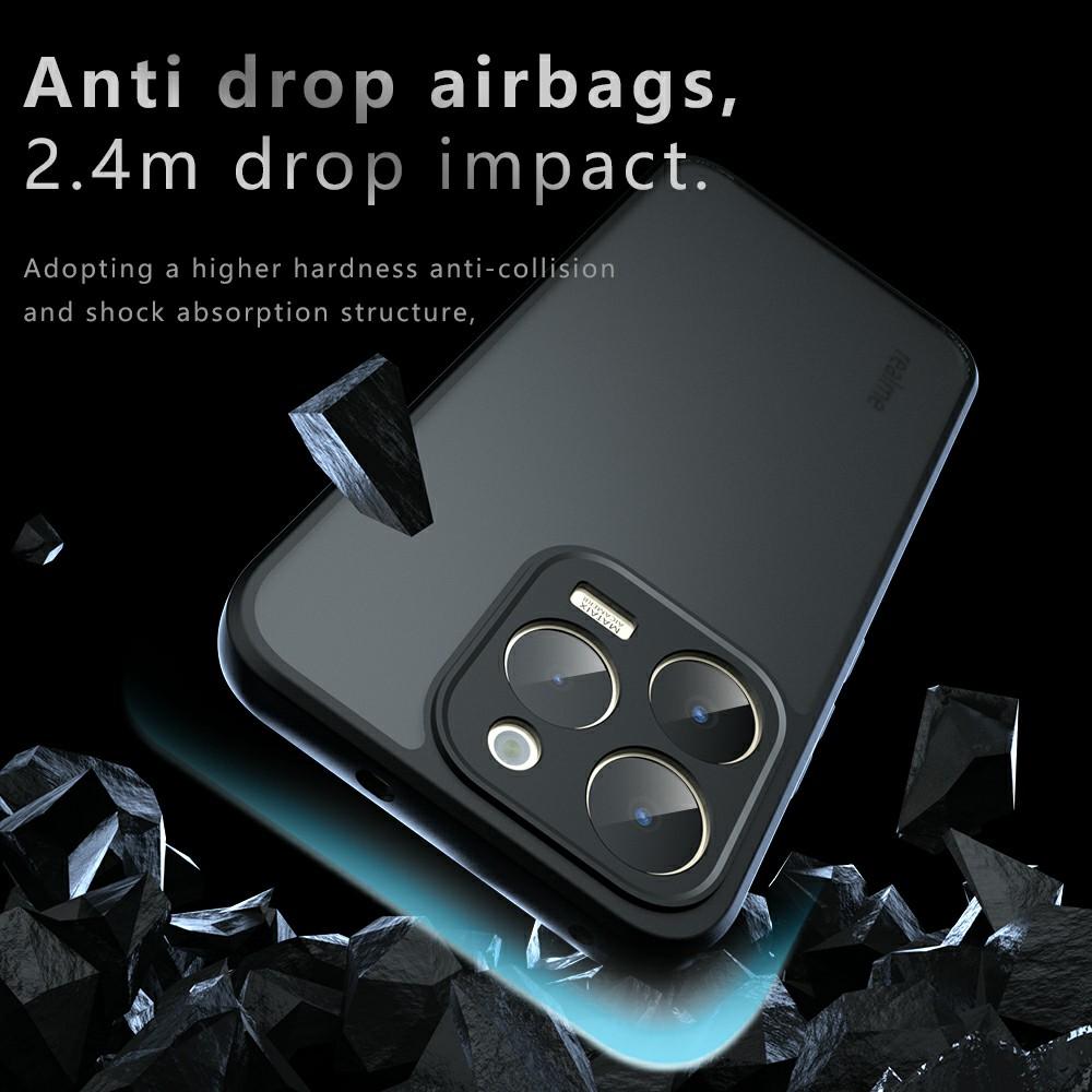 For Realme 15T 5G Case Skin-Touch TPU + PC Matte Phone Back Cover, Transparent Black