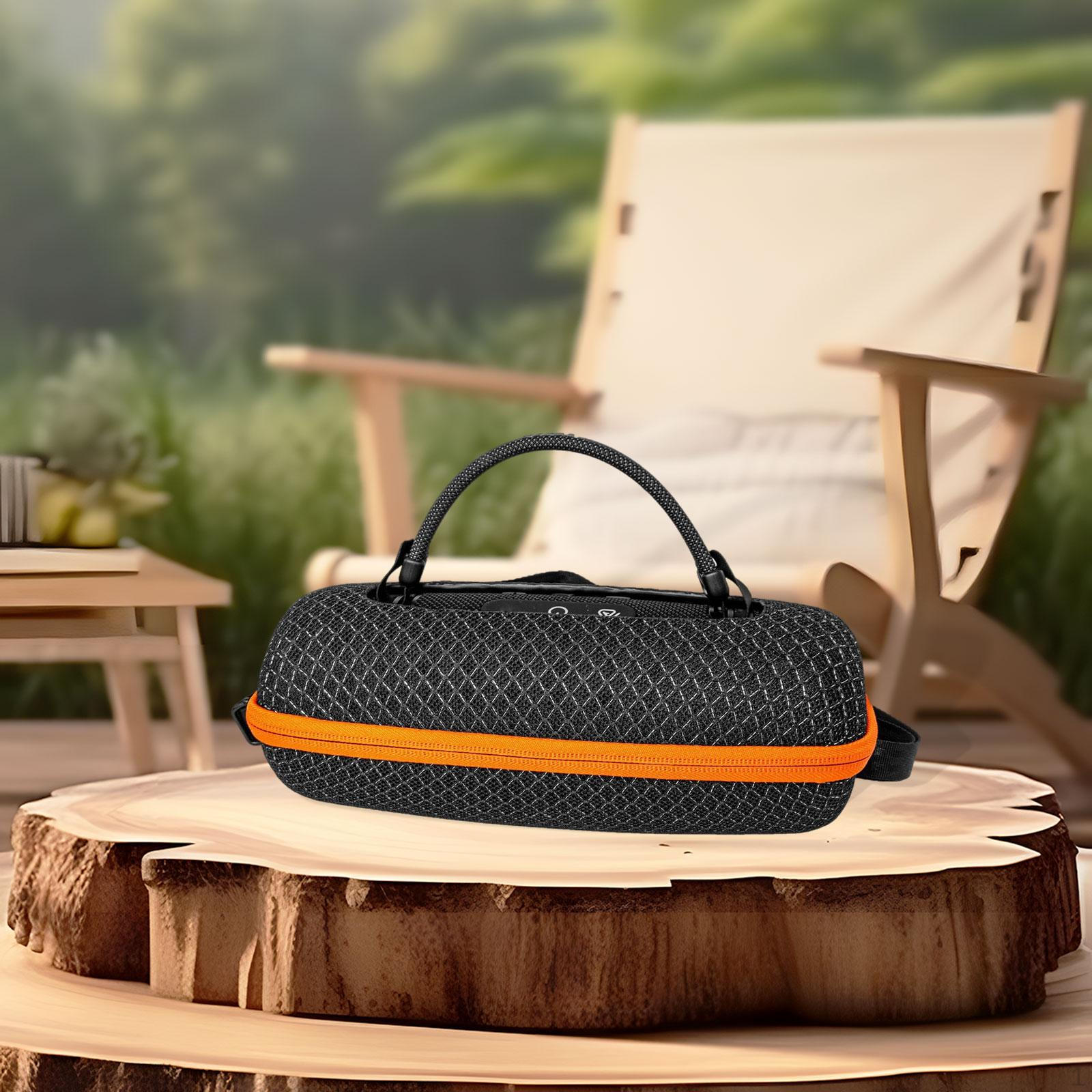 

Портативная сумка для хранения динамиков Сумка-сумка Регулируемый съемный ремень Держатель для аксессуаров Жесткий переносной оранжевый