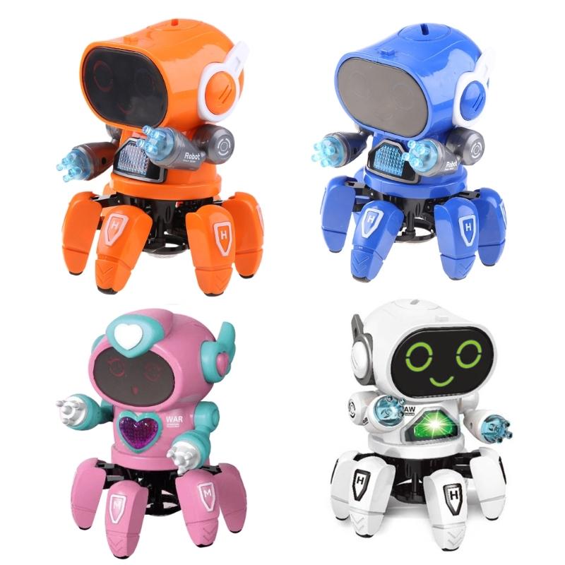 White/Pink/ Orange/ Blue Dancing Walking Robot Electric Dancing Robots for Kids Toddlers Boys & Girls Music Robot