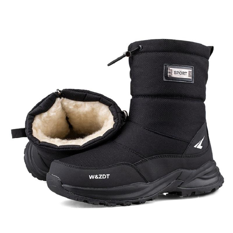 Thickened Snow Boots Antiskid Waterproof Casual Winter Cotton Shoes Plush Warm Men Short Boots Outdoor Work