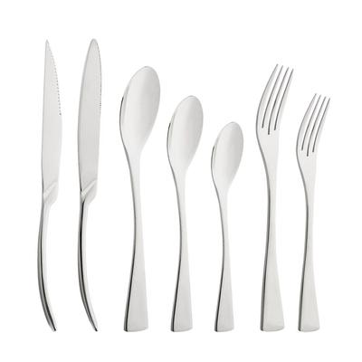Set di stoviglie in acciaio inox 304, set di posate da cucina, coltello da bistecca, cucchiaio da dessert, posate, forchetta, stoviglie, 7 pezzi, accessori