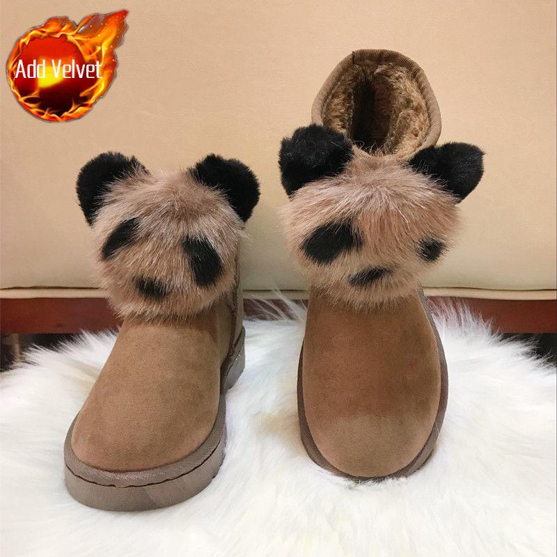 

Fashion Large Size Warm Platform Woman Shoes Pearl Fleece-lined Round Toe Snow Boots for Women Fashion Trend 2025 Footwear on Promotion 35