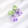 Retro French Mori Pastoral Stud Earrings Women'S Literary Purple Grape Earrings Light Luxury High-End Elegant Earrings