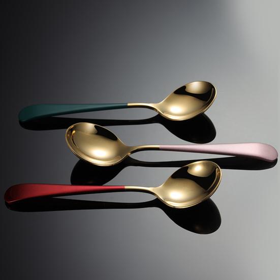 Stainless Steel Dessert Spoon Smooth Modern Spoons Design Coffee Soup Edge Kids Rust-Proof Dishwasher