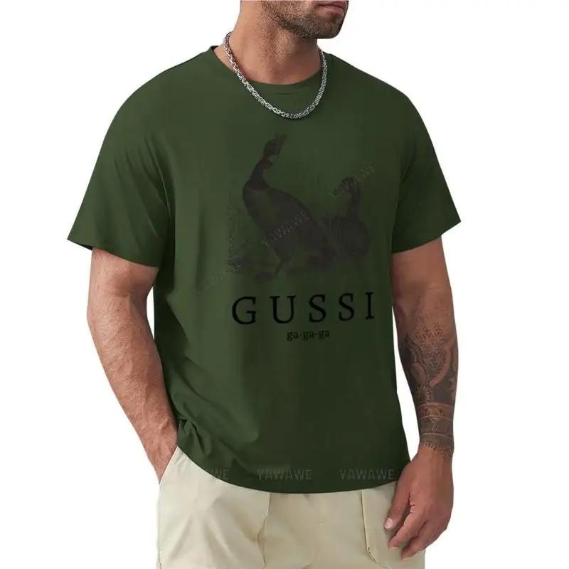 T-shirt Men Cotton G U S S I ( Geese ) Funny Slogan T-Shirt Cute Clothes for Men Summer T-shirt for Man