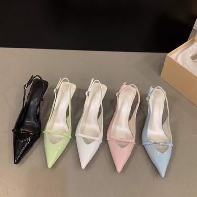 Fashion Pointed Head Temperament High Heeled Baotou Sandals Elegant Shoes 2024 New Spring Summer French with Skirt Single Shoes