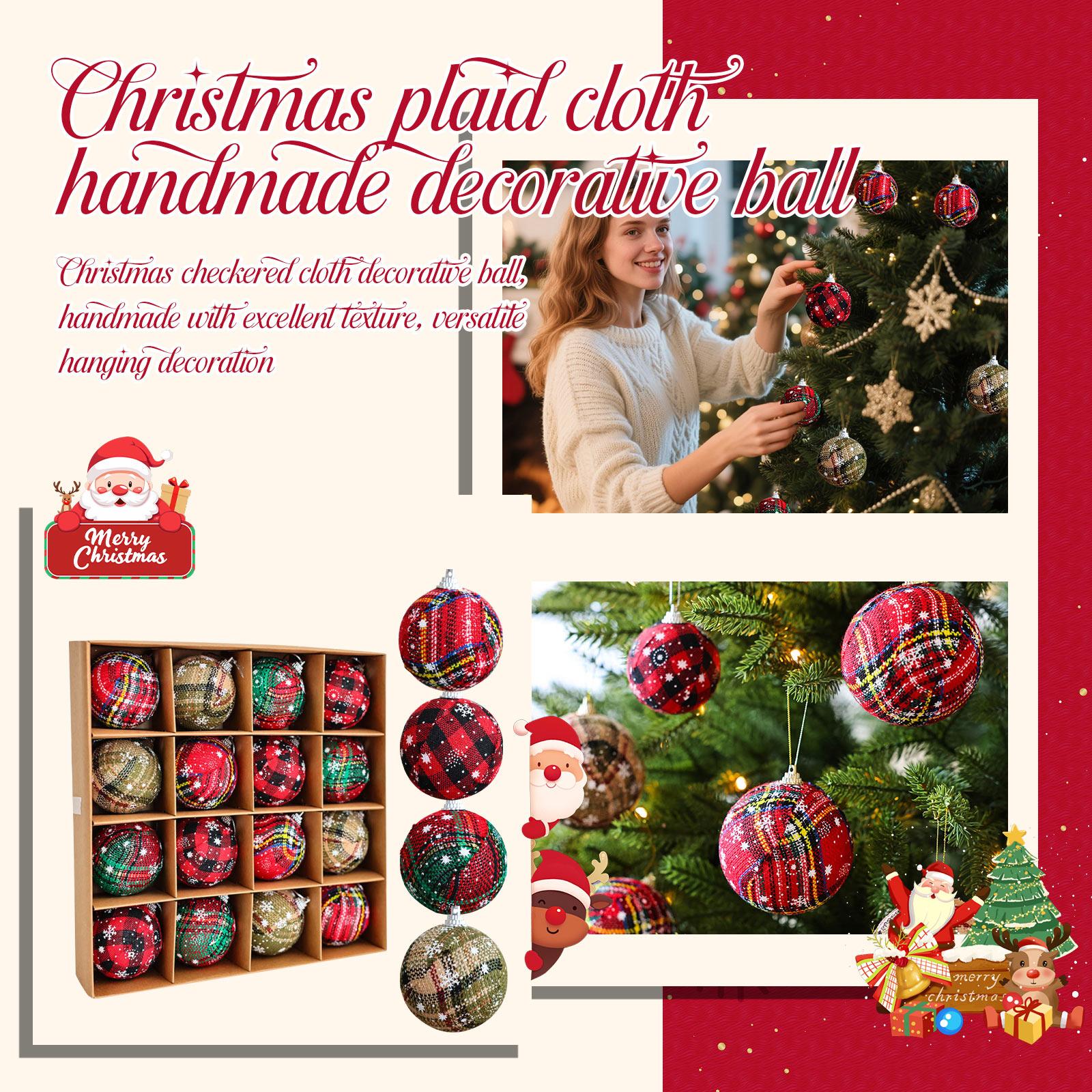 

Christmas Ball Ornament 6cm 16pcs Foam Fabric Covered Tree Hanging Decor Festive Home Decor Ornament Unique Xmas Decor Gift разноцветный