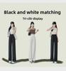 Women's 2025 Black Ice Silk Suit Pants: Spring/Summer Straight-Leg, Petite/Wide-Leg Casual Style