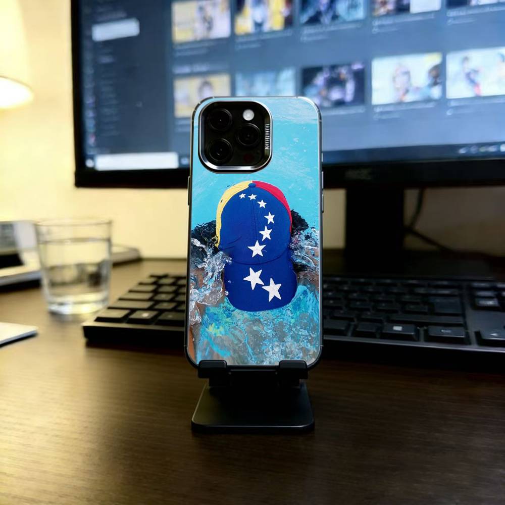 Venezuelan Flag M-Map Phone Case For iPhone 17,16,15,14,13,12,11 Plus,Pro Max,XS,Colorful Silver Black Cover