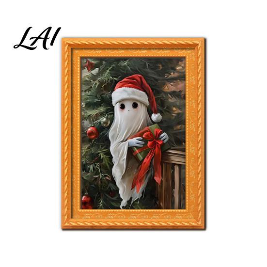 Festive Home Office Whiteboard Magnets Small Fridge Picture Frame Funny Ghost Pattern Magnetic Vintage Decorative for Metal Surfaces Mini Gold Frame