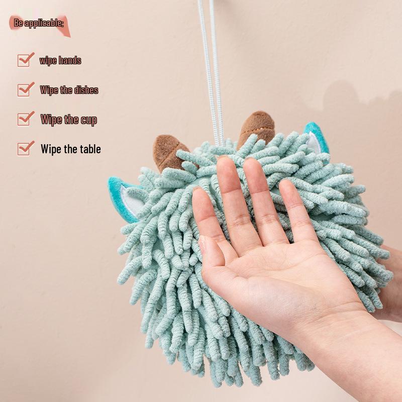 Cartoon Animal Chenille Hanging Hand Towel - Thickened Kids' Hand Towel