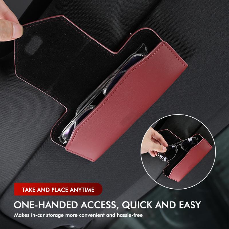 BENZ Car Glasses Holder Sun Visor Leather Sunglasses Case Eyeglasses Hanger For Mercedes Benz AMG A C E S G Class W201 W210 W108 W204 DV1