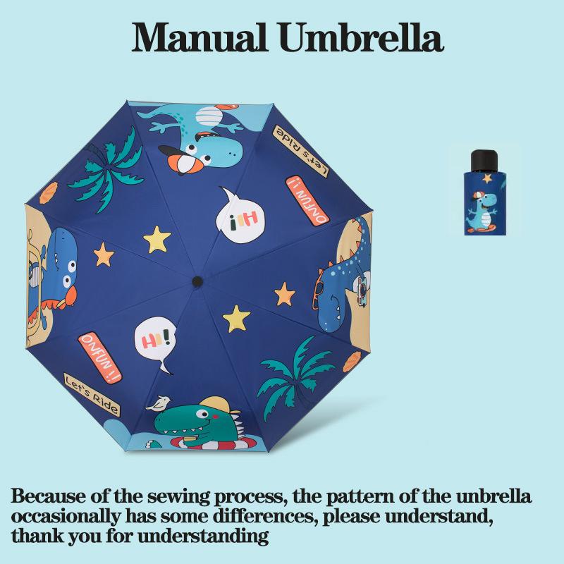 Sun Umbrellas ChildrenS Astronaut Dinosaur Anti Rebound Rain Umbrella WindproofUv Resistant Parasol Portable Folding Umbrella
