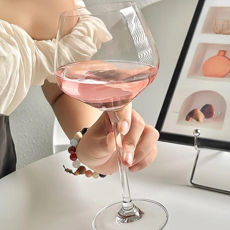 Set di Bicchieri da Vino Borgogna Stile Europeo Calice Ampio Gambo in Vetro di Cristallo per la Casa la Sala da Pranzo la Festa di Matrimonio Eleganti Bicchieri da Bevanda