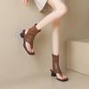 New Summer Women's Sandals Fashionable Square Toe One-leg Black Square Heel High Heel Sandals