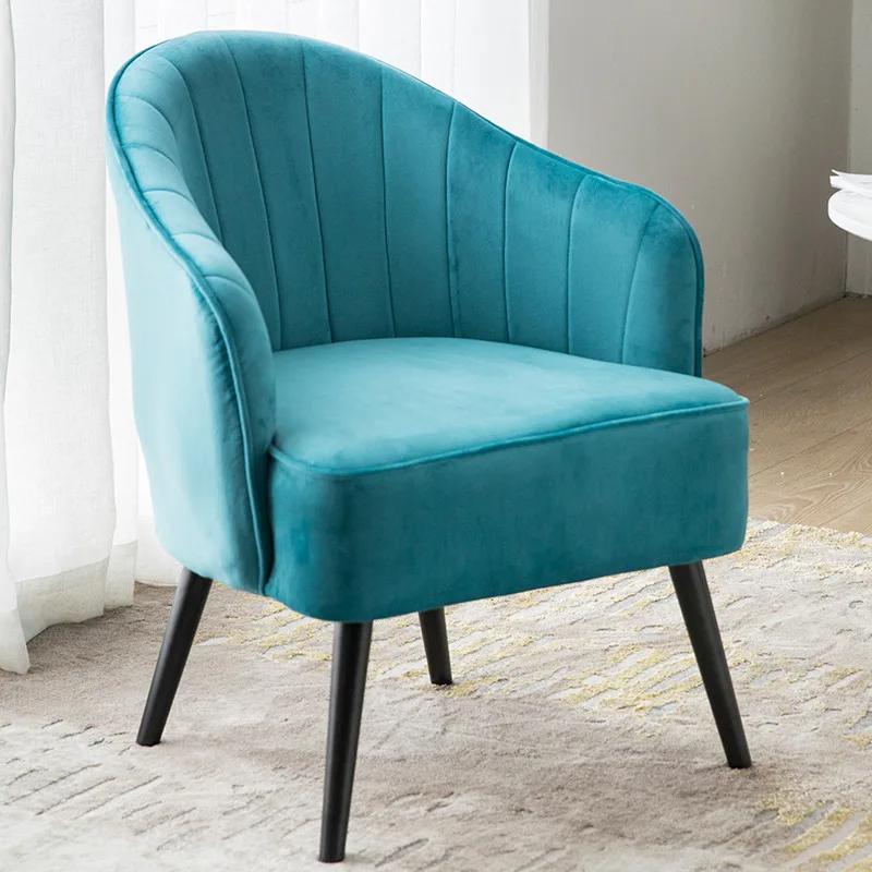 Modern Velvet Single Armchair - Relaxing Design for Balcony/Hall Reception