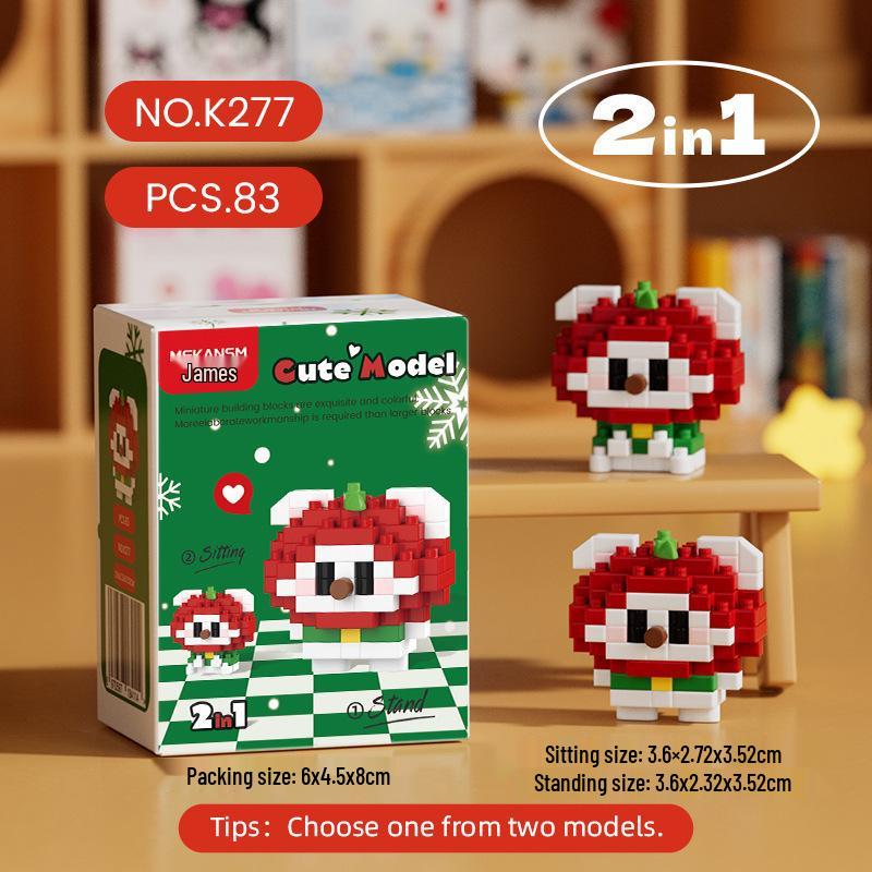 Christmas-Themed Lego-Compatible Building Blocks: Tree, Reindeer & Santa Set