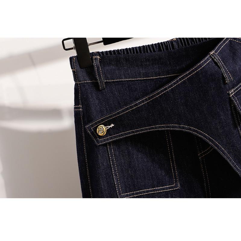 Dimanaf 2025 Women Jeans Long Pants Oversize Pants Elastic Waist Straight Vintage Casual  Loose Trousers Autumn Winter 2025