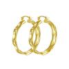 14K Gold-Plated Brass Gradient Hoop Earrings - Simple Luxury Fashion Design