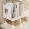 Yousheng Cute Bookends Organizer for Desk Pastel Kids Book Holder Shelf with Multi-Compartment, Anti-Tip Base & Open Design, Study Decor for Textbooks