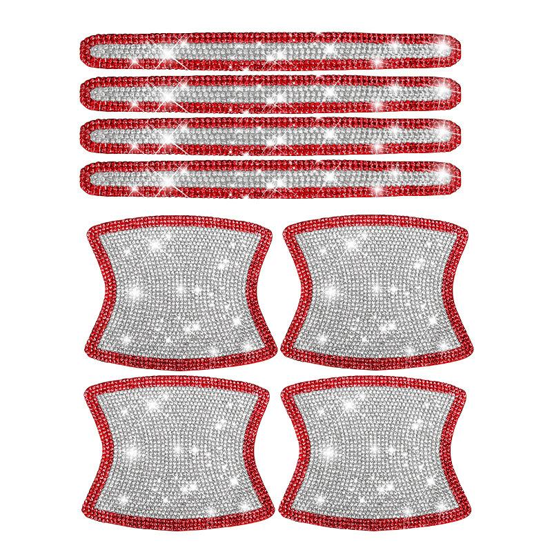 

Наклейки на дверные ручки автомобиля со стразами, блестящие наклейки на дверные ручки, защитные наклейки, защитные наклейки на царапины, светоотражающие авто suit 12