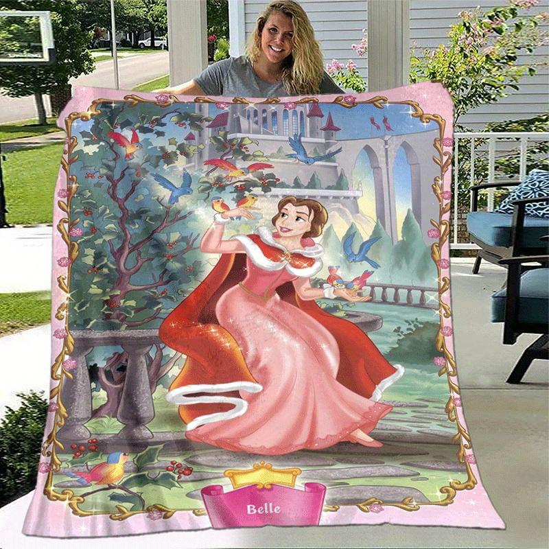 1pc Princess Printing Blanket - Soft, All-Season Throw for Office Blanket,Personalized Gift with Adorable Cartoon Design