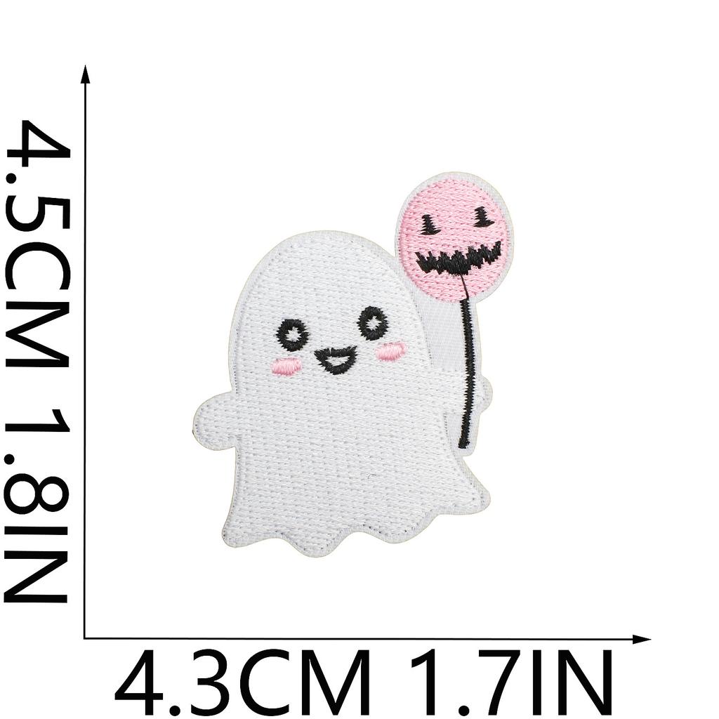 Ghost Embroidery Cloth Sticker Halloween Piao Ghost Patch Sticker Festive Atmosphere Dress Up Embroidery Label Pumpkin Spider Web