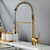 Matte Black Spring Kitchen Sink Faucet Pull Down Kitchen Faucet Single Handle Mixer Tap 360 Rotation Torneira Cozinha Mixer Tap