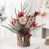 Artificial Christmas Tree Small Bucket Christmas Holiday Dining Table Decor