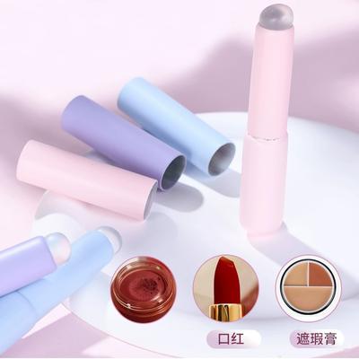 Brocha de Labios de Silicona Mejorada con Tapa Brochas Anguladas para Corrector Bálsamo Labial Brillo Labial Brochas Redondas para Corrector Brochas de Maquillaje