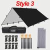 19 Hang Point Tarp Waterpoof Survival Bushcraft Sun Shelter Beach Shade Tent Outdoor Canopy Backpacking Tourist Awning 4x4 3x3m