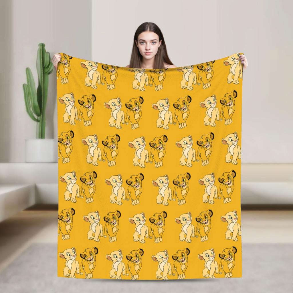 Lion King Simba Friends Blanket Wool Awesome Breathable Throw Blankets for Chair Covering Sofa Winter