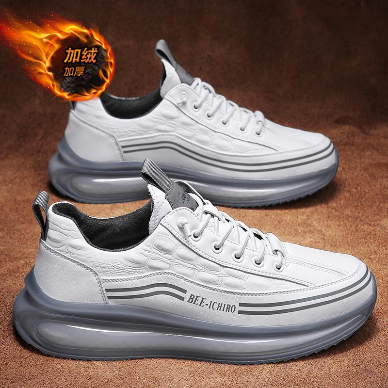 Leather Trend Men's Shoes Spring and Autumn Crocodile Pattern Popcorn Daddy Sneakers Fashion