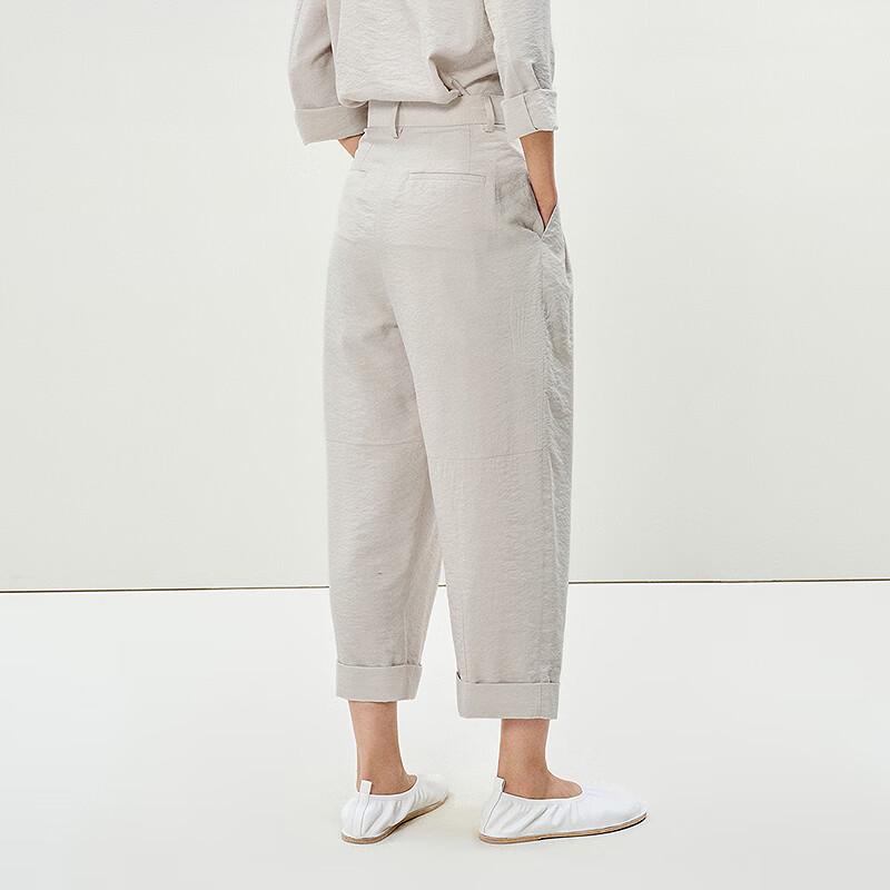LESS 2025 Spring Straight-Leg Cropped Trousers